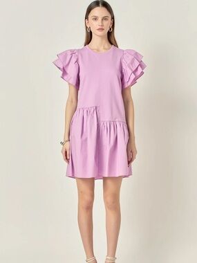 New! ENGLISH FACTORY Ruffles Mini Dress size M